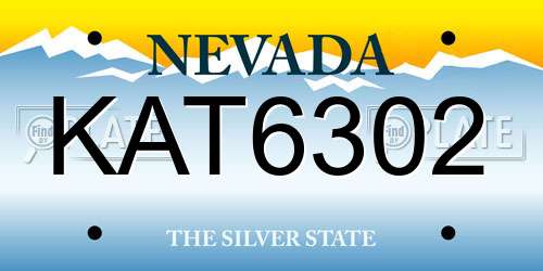 KAT6302 Nevada License Plate