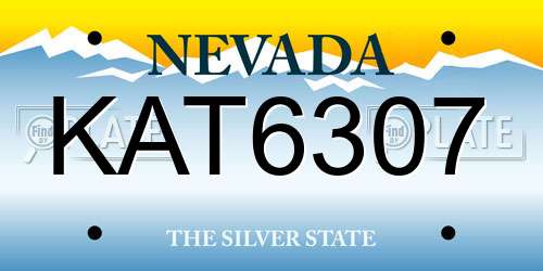 KAT6307 Nevada License Plate