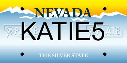 KATIE5 Nevada License Plate