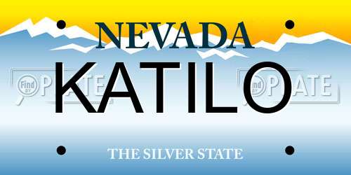 KATILO Nevada License Plate