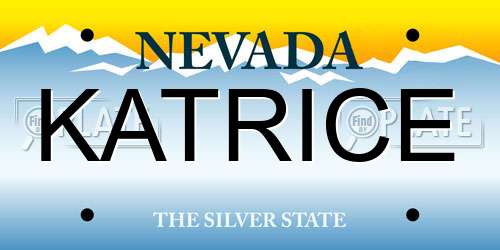 KATRICE Nevada License Plate