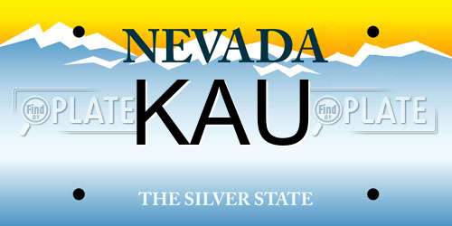 KAU Nevada License Plate