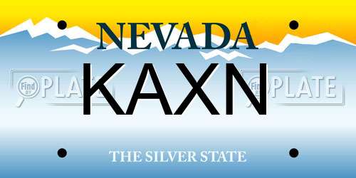 KAXN Nevada License Plate