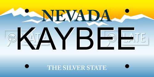 KAYBEE Nevada License Plate