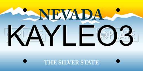 KAYLEO3 Nevada License Plate