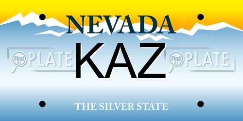 KAZ Nevada License Plate