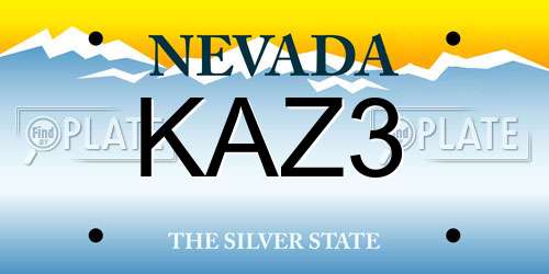 KAZ3 Nevada License Plate
