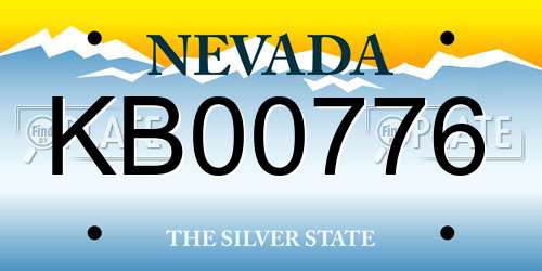 KB00776 Nevada License Plate