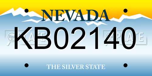 KB02140 Nevada License Plate