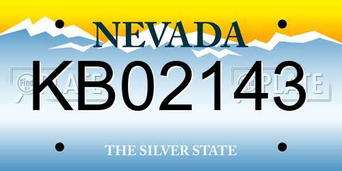 KB02143 Nevada License Plate