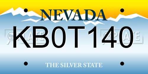KB0T140 Nevada License Plate