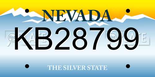 KB28799 Nevada License Plate