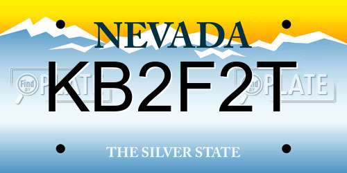 KB2F2T Nevada License Plate