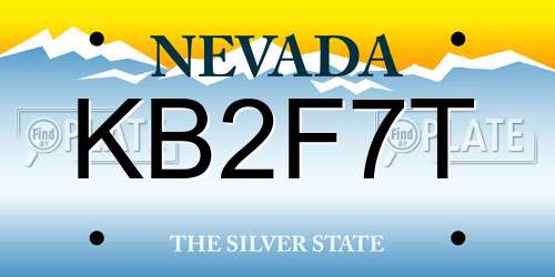 KB2F7T Nevada License Plate