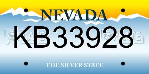 KB33928 Nevada License Plate