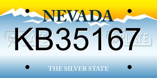 KB35167 Nevada License Plate