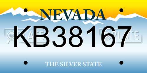 KB38167 Nevada License Plate