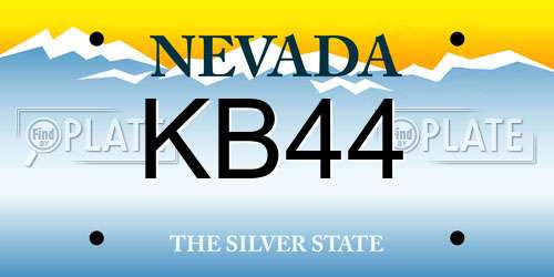 KB44 Nevada License Plate