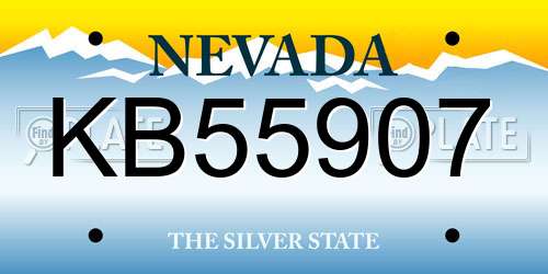 KB55907 Nevada License Plate