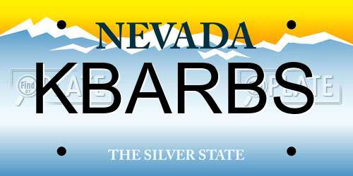 KBARBS Nevada License Plate