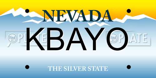 KBAYO Nevada License Plate