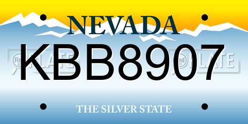 KBB8907 Nevada License Plate