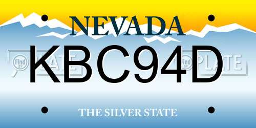 KBC94D Nevada License Plate
