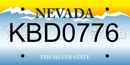 KBD0776 Nevada License Plate