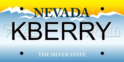 KBERRY Nevada License Plate