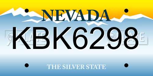 KBK6298 Nevada License Plate
