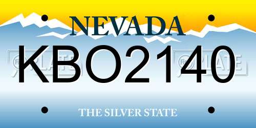 KBO2140 Nevada License Plate