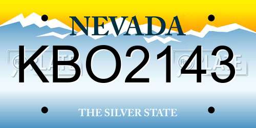 KBO2143 Nevada License Plate