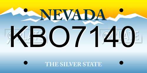 KBO7140 Nevada License Plate