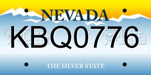 KBQ0776 Nevada License Plate