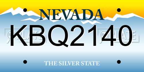 KBQ2140 Nevada License Plate
