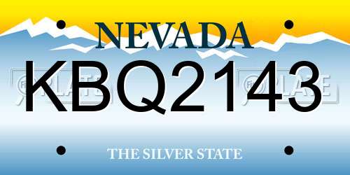 KBQ2143 Nevada License Plate
