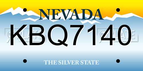 KBQ7140 Nevada License Plate
