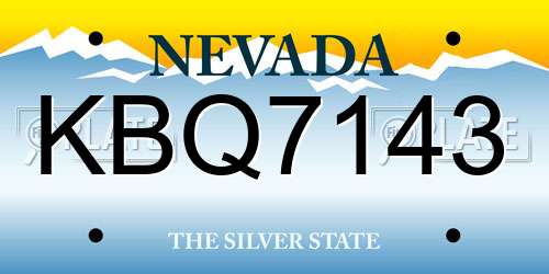 KBQ7143 Nevada License Plate