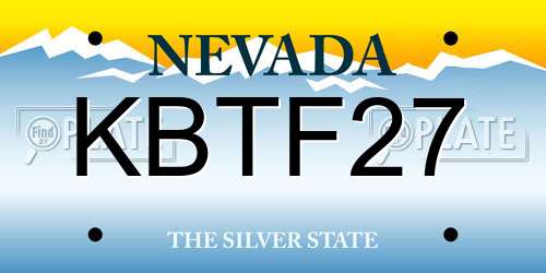 KBTF27 Nevada License Plate