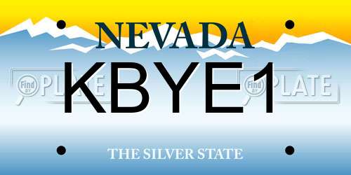 KBYE1 Nevada License Plate
