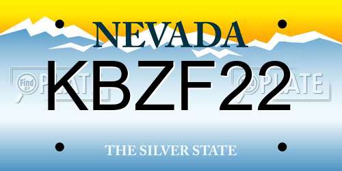 KBZF22 Nevada License Plate