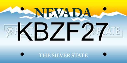 KBZF27 Nevada License Plate