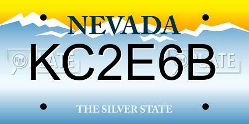KC2E6B Nevada License Plate