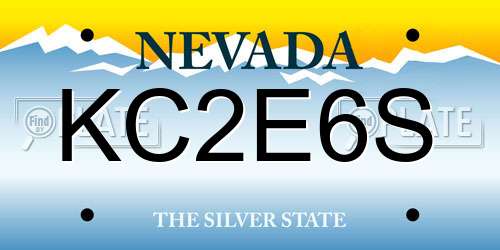 KC2E6S Nevada License Plate