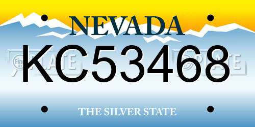 KC53468 Nevada License Plate