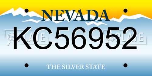 KC56952 Nevada License Plate