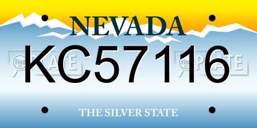 KC57116 Nevada License Plate