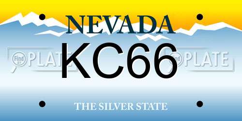 KC66 Nevada License Plate
