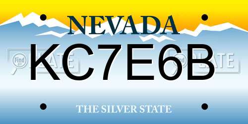 KC7E6B Nevada License Plate