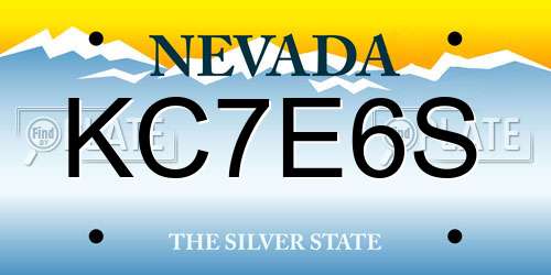 KC7E6S Nevada License Plate